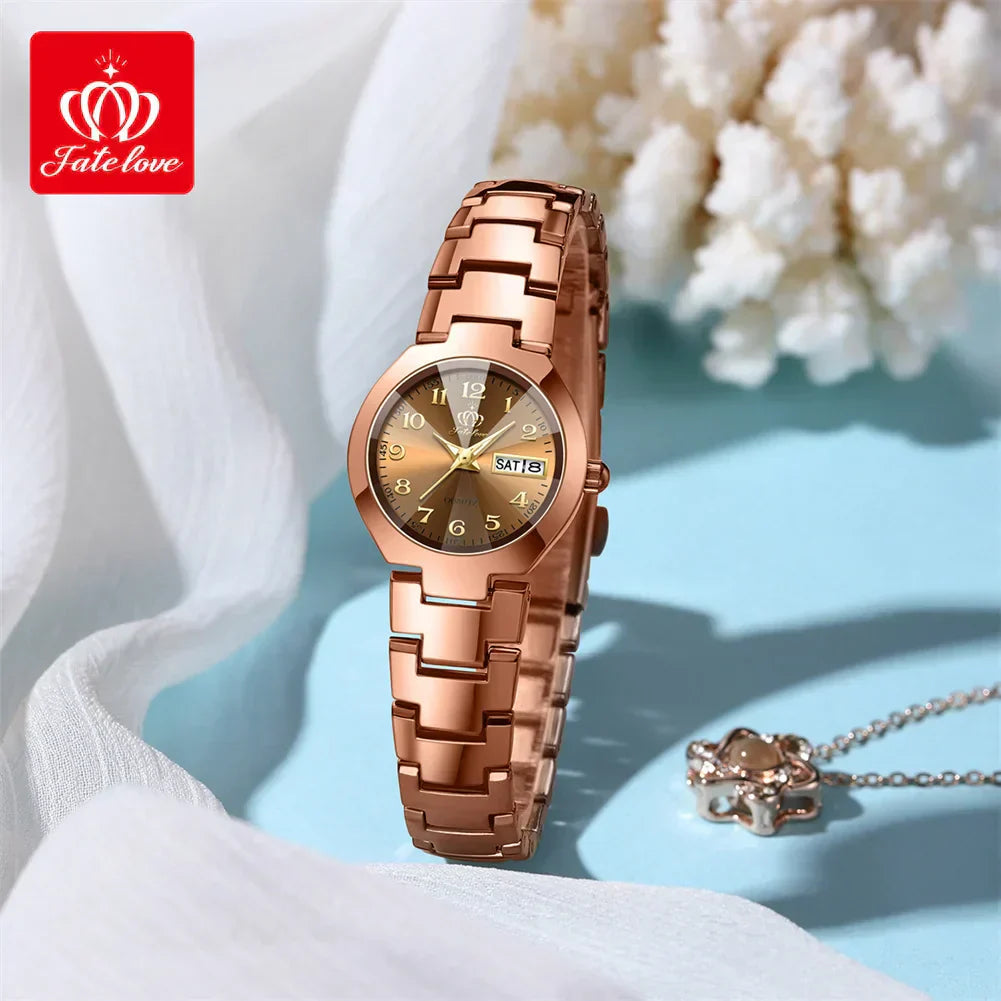 Coffret ensemble montre et bijoux pour femme raffinés.