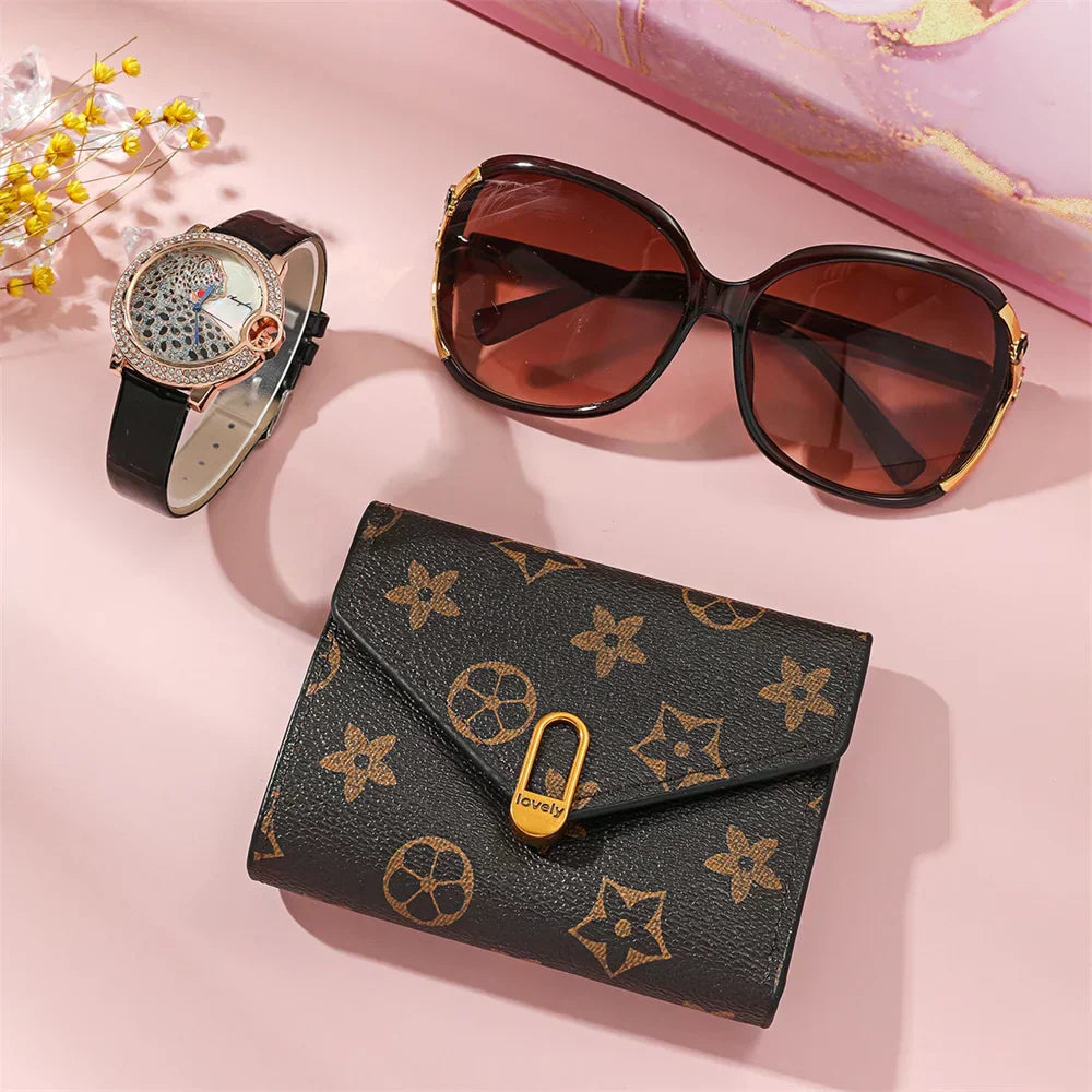 Coffret pour femme Lunette, Porte feuille plus montre style 1.