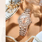 Montre pour Femme : or-rose orner de diamant