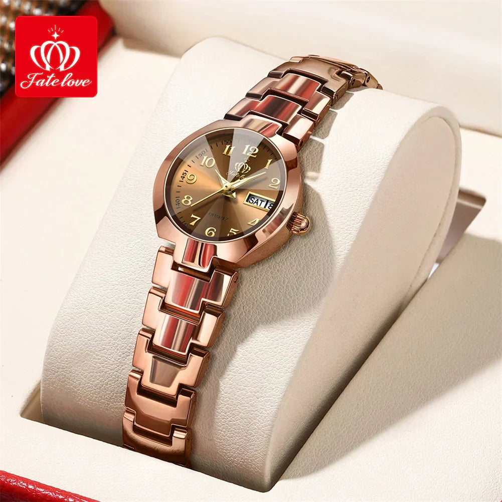 Coffret ensemble montre et bijoux pour femme raffinés.