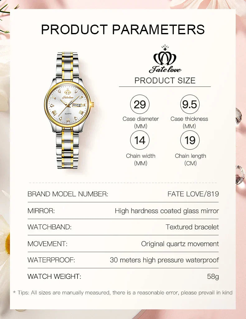 Coffret ensemble montre et bijoux pour femme luxe.