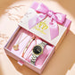 Coffret ensemble montre et bijoux pour femme luxe.