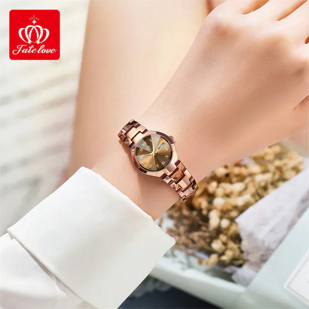 Coffret ensemble montre et bijoux pour femme raffinés.