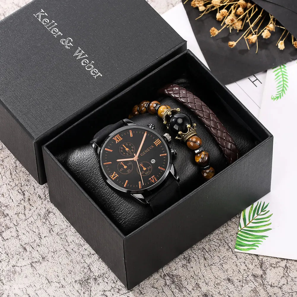 Coffret bracelet et montre pour Homme