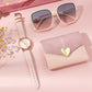 Coffret pour femme Lunette, Porte feuille plus montre style 2.